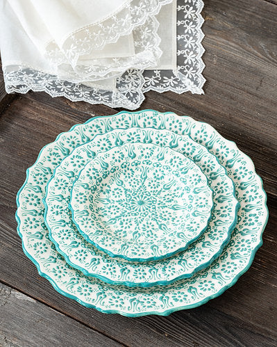 Handmade Patterned Ceramic Plate Set/4