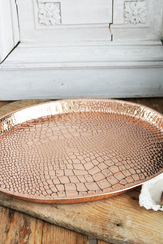 Antique English JS&S Embossed Oval Tray , C.1880